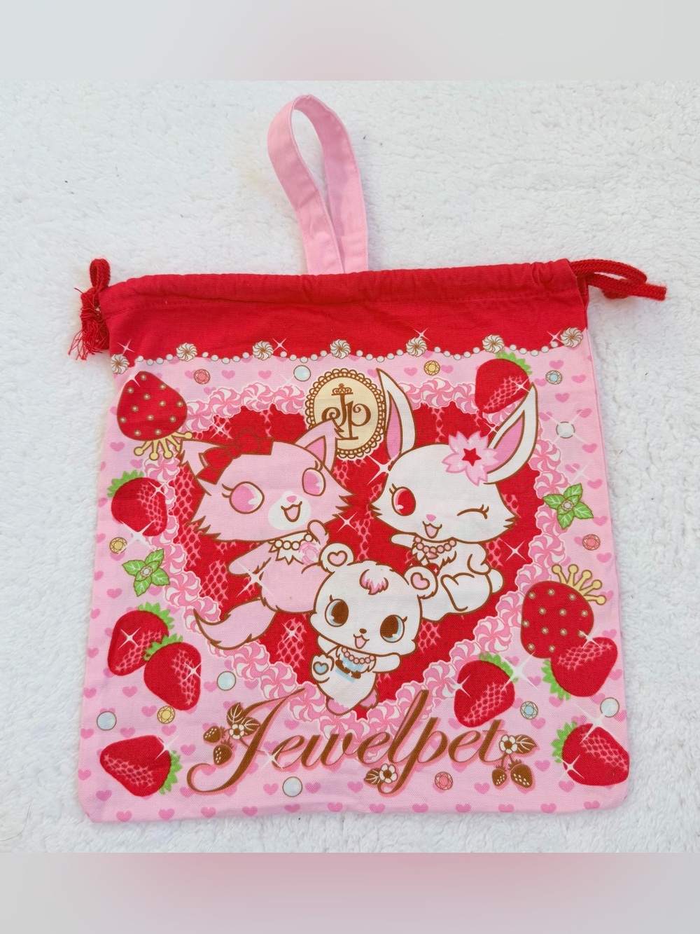 RARE Jewelpet Y2K Heisei bag pouch strawberry pink kawaii Japan Sanrio vintage